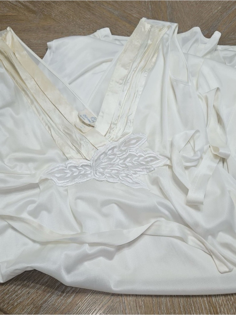 Vintage Undercover Wear Rhapsody White Nylon Maxi Nightgown M Tall Grecian - Picture 6 of 15